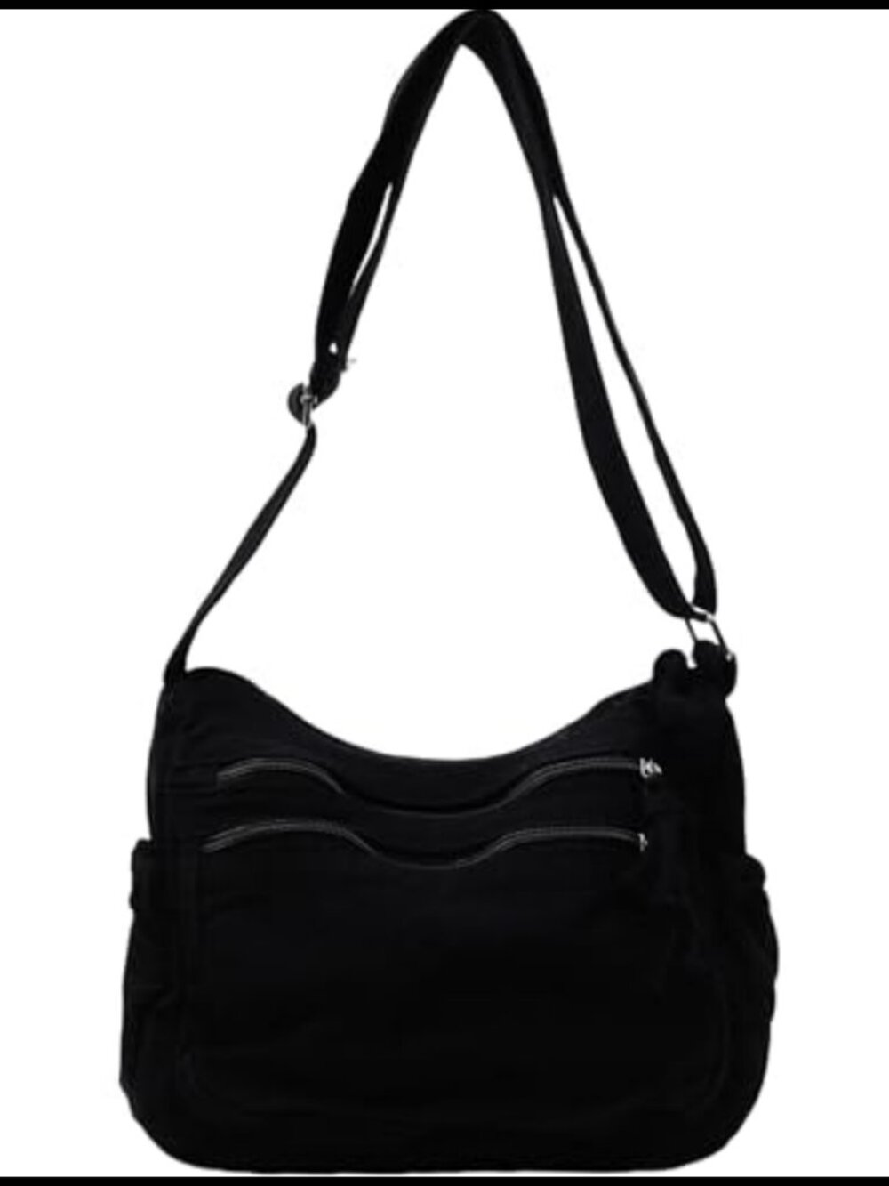 Canvas Crossbody Bag Women Men Tote Shoulder Purse Zipper Pockets Messenger